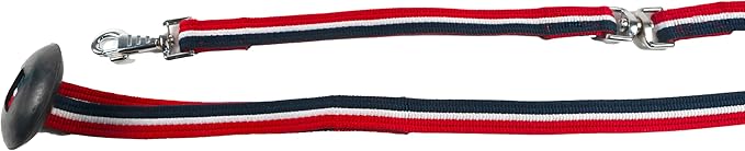 Southwestern Equine Lunge Line for Horses Cotton Horse Lunge Line with Bolt Snap & Rubber Stop (Red White & Blue, 24')