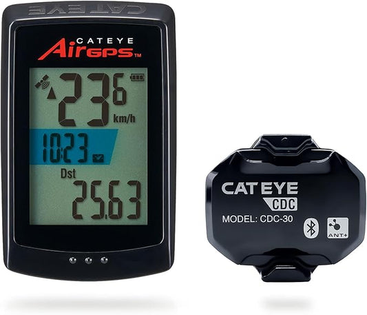 CATEYE AirGPS USB Rechargeable Bike Computer – GPS Cycling Computer with Bluetooth ANT+, GPS Bicycle Speedometer, FlexTight™ Mount, IPX7 Waterproof, Auto Backlight Display, Ride Upload