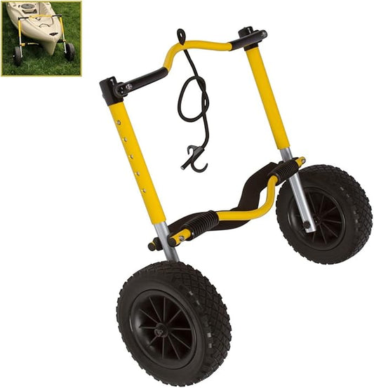 Suspenz Kayak Canoe Transport Cart, Large END Carrier Trolley with Airless Wheels, Yellow (22-8899)