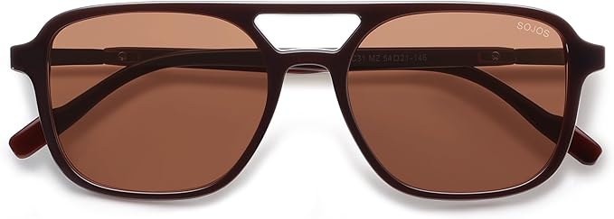 SOJOS Retro Aviator Sunglasses for Women Men,Trendy Rectangle Womens Mens Shades Sun Glasses SJ2202