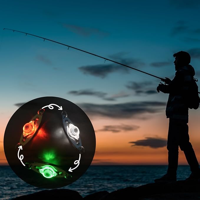 LED Underwater Fishing Lures，LED Lighted Bait Flasher，Deep Drop Fishing Lures，Fish Eye Attractive Light Bait Lure Lamp 5PCS