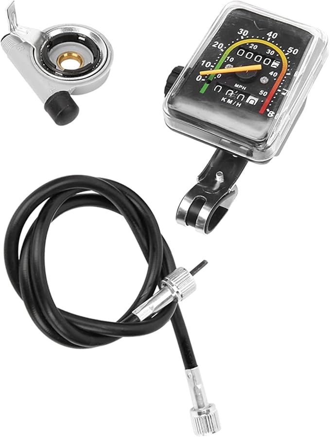 ANGGREK Speedometer for Bicycle Mechanical mph and Wired Distance narioote Odometer myometer mileometer Silver Bikes Mountain in Miles an Hour