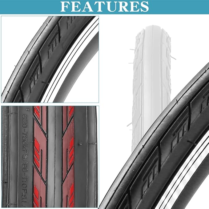 1 or 2 Pack 700X23C/25C/28C/35C Road Bike Tires with or Without 2 Inner Tubes Presta Valve and 2 levers for City Commuter Road Pavement Garden Trail Bike Tires