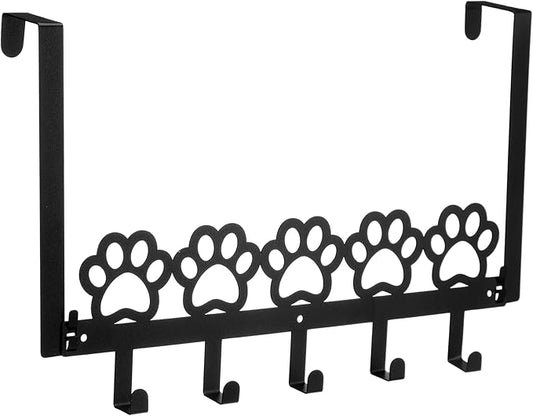 Dog Paws Over The Door Hooks Hanger Wall Mount Towel Hanger Door Holder Organizer 5 Hooks Kawaii Farmhouse Rustic Coquettish Style Decor for Bedroom Bathroom Towel Hat Clothes