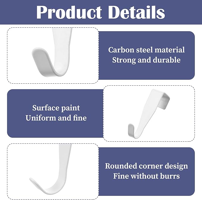 5 Pcs Over Cabinet Door Hooks Sturdy Single Metal Over Door Hanger Electroplate Metal Hook Cabinet Storage Hook for Hanging Towels Clothes Bags Cubicle Bathroom Use