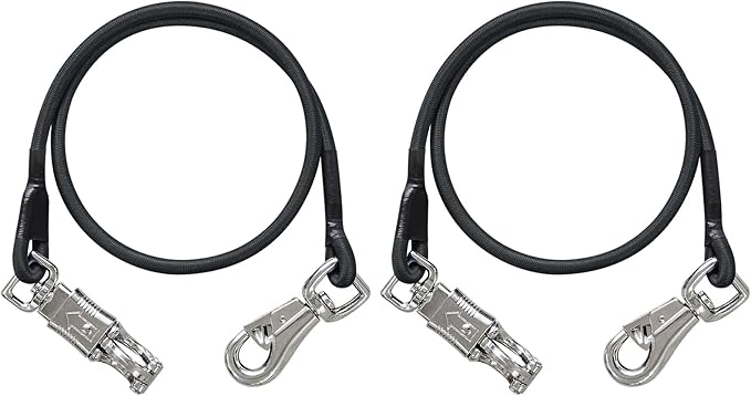 Bungee Horse Trailer Ties,36 Inch Long Bungee Cross Ties for Horses with Super Strong Quick Release Panic Snap and Bull Snap for Horse Trailer Accessories