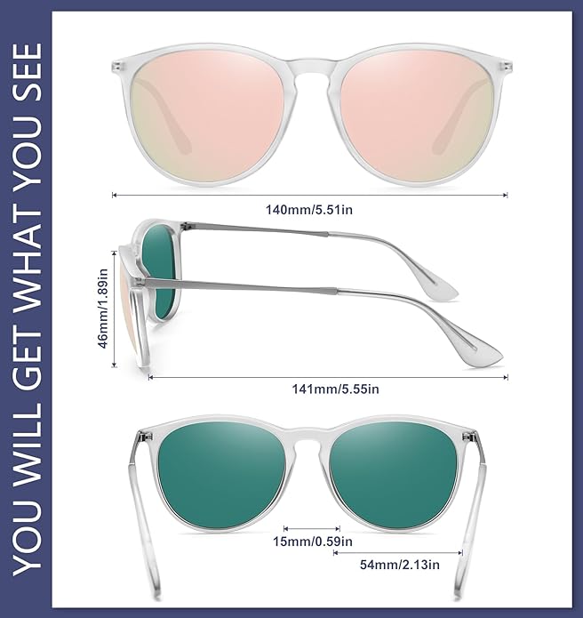 WOWSUN Retro Polarized Sunglasses Womens 2026 Trendy Round Classic Glasses