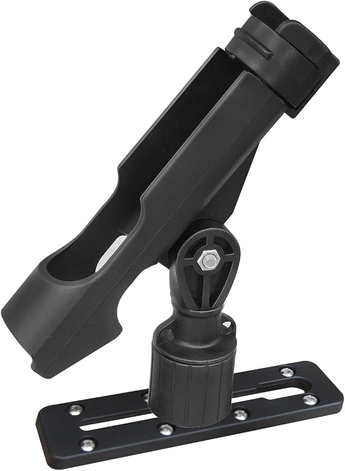 Kayak Fishing Rod Holder , Fishing Boat Rods Holder with T-Shaped Screw, 360° Adjustable Kayak Fishing Pole Holder Mounted Track or Kayak,