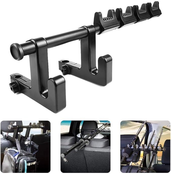 LITTLEMOLE Vehicle Fishing Rod Holder, Adjustable Car Fishing Rod Rack, Universal Fishing Pole Rack for SUVs, Wagons, Vans