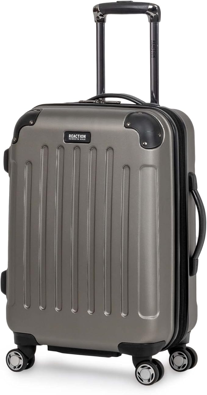 Kenneth Cole REACTION Renegade Luggage 拡張式 8輪スピナー 軽量 ハードサイド スーツケース シルバー 20インチ 機内持ち込み手荷物