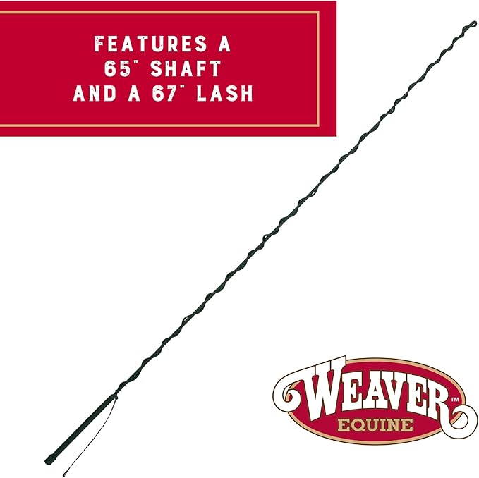Weaver Equine Leather Stock Whip with Rubber Handle and 10" Popper