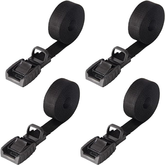 Mind and Action 16 Ft Sturdy Tie Down Strap Lashing Strap with Rubber Padded Cam Lock Buckle,for Car Roof Rack,Kayak Canoe SUP Surfboard Tie Down,Boat Trailer Tow Straps(4 Pack)