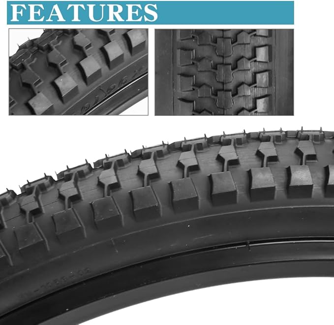 SIMEIQI 2 Pack 20"x2.125"/ 26"x2.1"/ 29"x2.125" Inch Bike Tire with 2 Levers for Mountain Foldable Replacement Beach Bicycle Tires