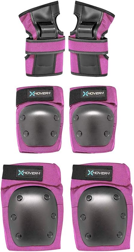 Hover-1 Protective Elbow Pads, Knee Pads, Wrist Guards, Padded Shorts, Tank Top, T-Shirt - Hard PP Shells for Impact Resistance & EVA Foam Protective Padding for Skating, Hoverboards, E-Scooters
