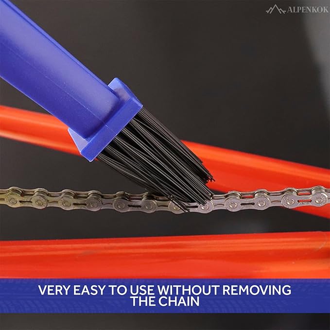 Motorcycle Chain Brush – Durable Plastic Motorcycle Chain Cleaning Kit with Brush and Three-Sided Nylon Bristles for Fast and Effective Maintenance – Supports Smooth Pedaling and Precise Gear Shifting