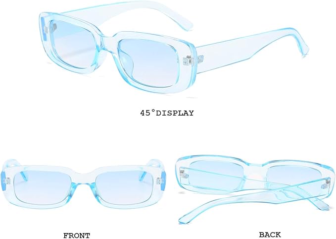 BUTABY Rectangle Sunglasses for Women Retro Driving Glasses 90’s Vintage Fashion Narrow Square Frame UV400 Protection