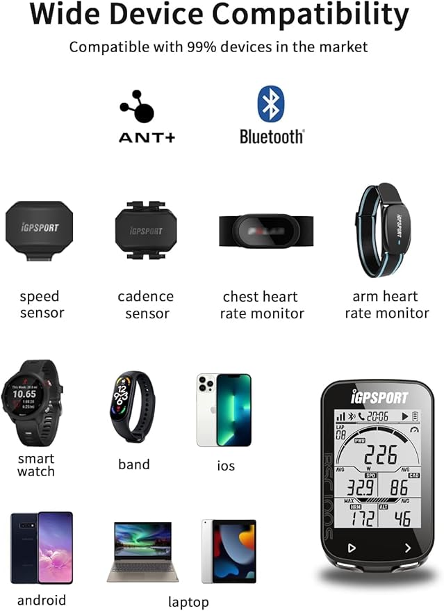 Bike Computer Wireless GPS, Bike Speedometer with 2.6 Inch Huge Screen Auto Backlight,ANT Cycling Computer