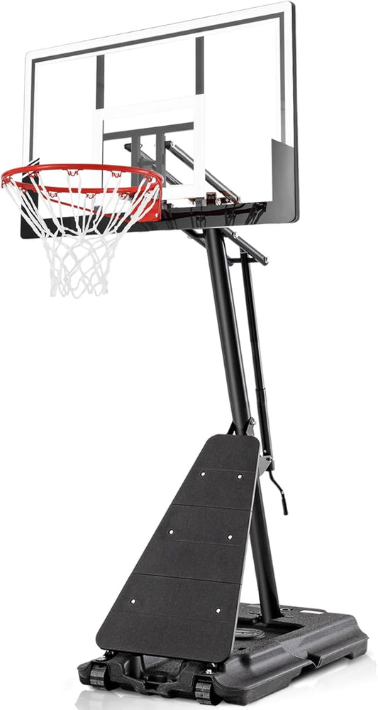BACKYARD BLITZ Basketball Hoop, 44&48IN&54IN Backboard Portable Basketball Goal System, 10FT Hand-Crank Adjustable Basketball Hoops Outdoor