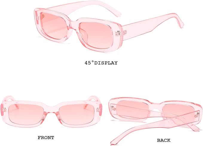 BUTABY Rectangle Sunglasses for Women Retro Driving Glasses 90’s Vintage Fashion Narrow Square Frame UV400 Protection