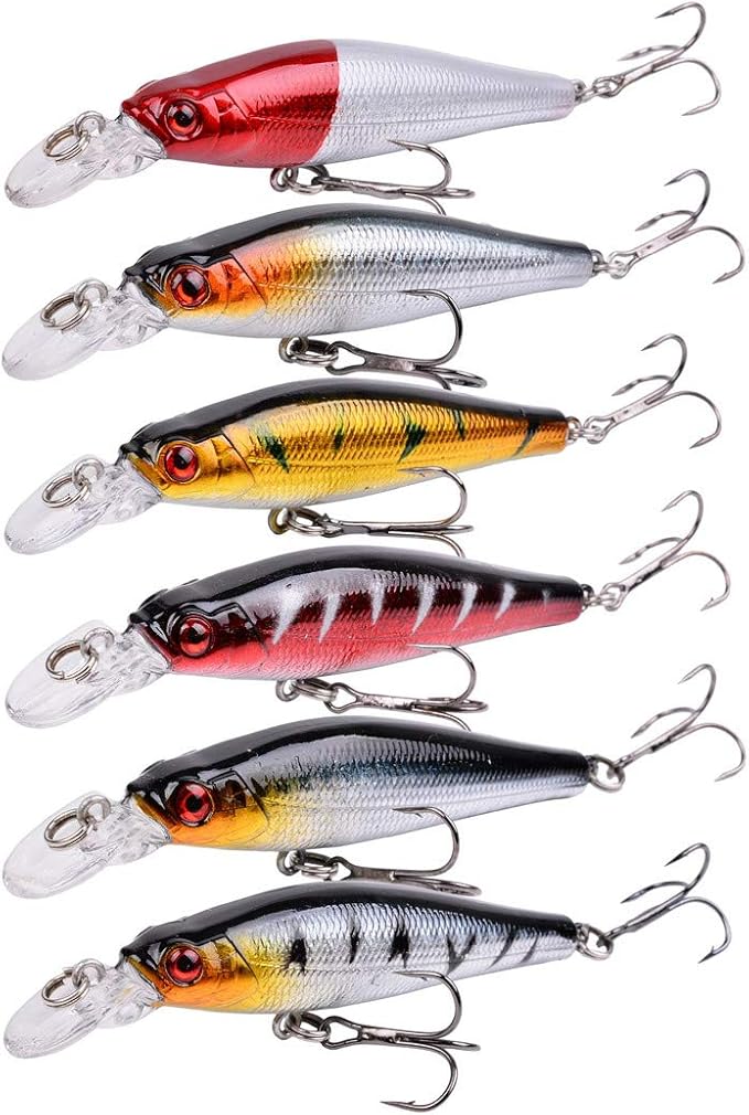 Aorace Fishing Lures Kit Mixed Including Minnow Popper Crank Baits with Hooks for Saltwater Freshwater Trout Bass Salmon Fishing