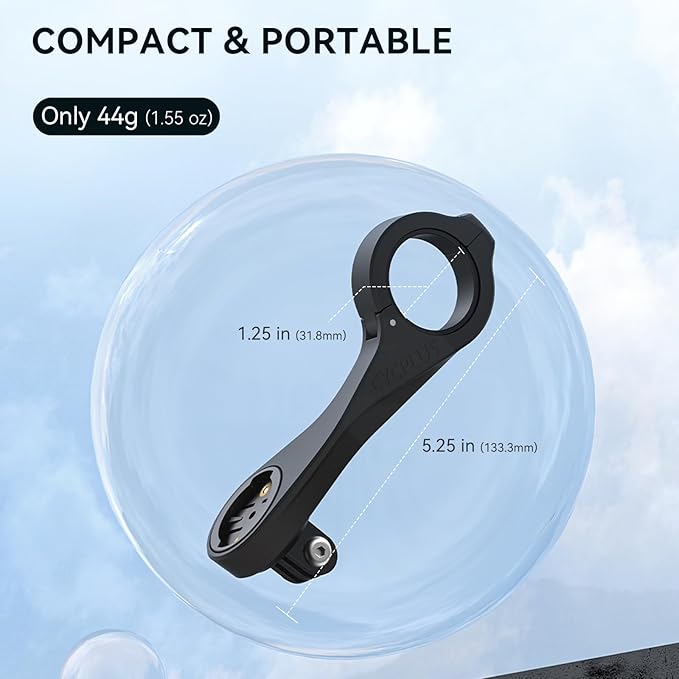 CYCPLUS Cycling Out Front Bike Mount Designed for All Cycling Computer, Garmin Edge 520 530 820 830 1000 GPS and Other Normal Models, Fits 12.5 inches(31.8mm) Diameter Handlebars Only.