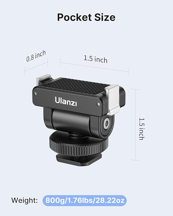ULANZI CA22 Magnetic Cold Shoe Adapter Mount with 180° Tilt, Quick Release Action Camera Hot Shoe, Compatible with DJI Osmo 360 Pocket 3/4, Action 6 5 4 3 2 Pro, Insta360 X5 GO Ace Pro
