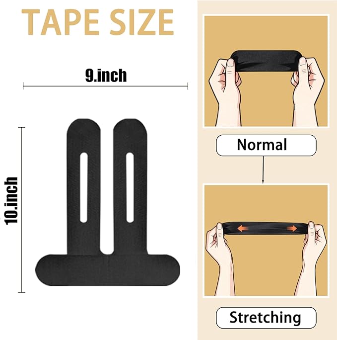 IEADEN プレカット キネシオロジーテープ 膝用 10枚 - 膝サポート&安定性、膝痛緩和用アスレチックテープ - 防水&伸縮性、通気性低刺激性ラテックスフリーテープ、ブラック
