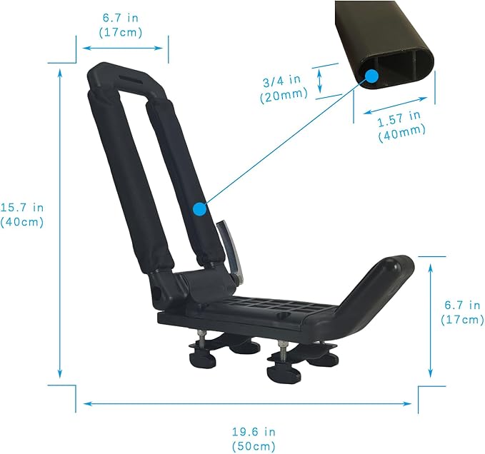 Folding Kayak Roof Rack - Low Profile When Folded, Universal Car SUV Truck Carrier, Elliptical Aluminum Alloy, Tool-Free Locking Hinge for Kayak, Canoe, SUP (Holds 100 lbs)
