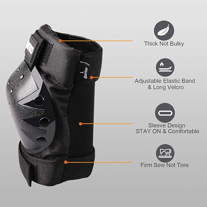 Adult-Youth-Kids Knee-Elbow-Pads Wrist-Guards - Skateboard Roller Inline Ice Skate BMX Bike Scooter Protective Gear Set