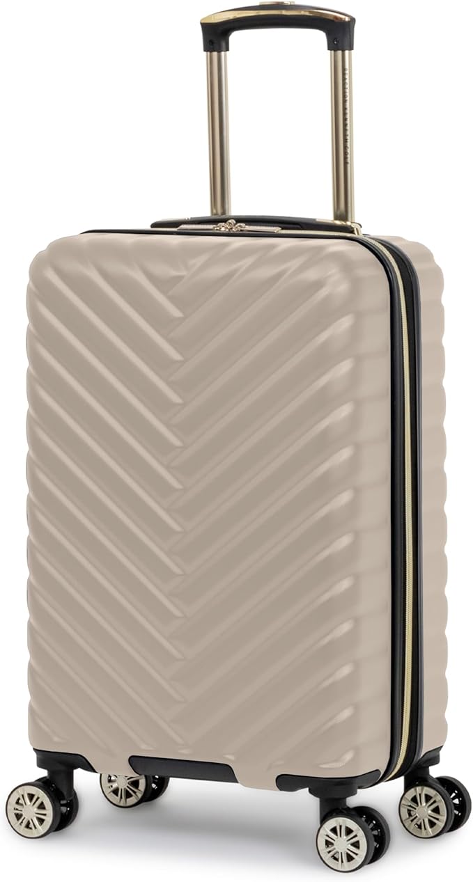 Kenneth Cole REACTION マディソン スクエア 軽量 ハードサイド シェブロン 拡張可能 スピナーラゲッジ、トープ、20インチ（預け入れサイズ）