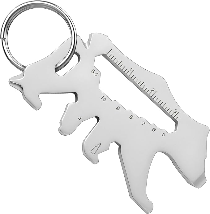 Father's Day Gifts for Dad from Daughter Son, Keychain Multi-tool 15 in 1 Pocket Gadgets Tools Bottle Opener Screwdriver, EDC Tool Key Ring Anniversary Birthday Gifts for Men Him (Bear)