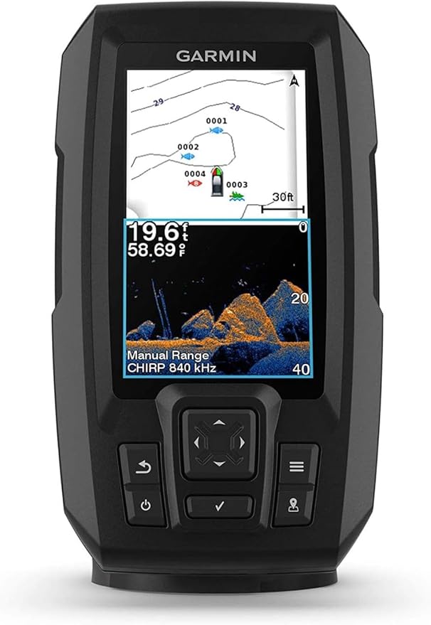 Garmin Striker Vivid 4cv, Easy-to-Use 4-inch Color Fishfinder and Sonar Transducer, Vivid Scanning Color Palettes - 010-02550-00