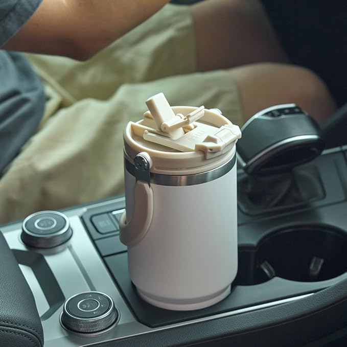 TYESO Tumbler with Flip Straw & Sip Lid, Vacuum Insulated Water Bottle, Double Wall Stainless Steel Coffee Cup Travel Mug Leak Proof (DARK-PINK, 30 OZ)