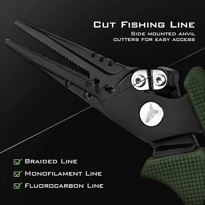 KastKing Cutthroat 7 inch Fishing Split Ring Pliers, 420 Stainless Steel Fishing Tools, Saltwater Resistant Fishing Gear, Tungsten Carbide Cutters