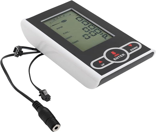 Exercise Bike Computer Monitor with Speedometer Display Heart Rate Sensor for Stationary Bike Elliptical Machine Time Speed Calories Tracking Accessory