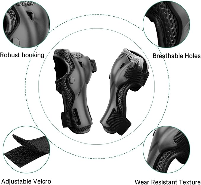 Kids Protective Gear Set Knee Pads for Kids 3-14 Years Toddler Knee and Elbow Pads with Wrist Guards 3 in 1 for Skating Cycling Bike,Biking, Roller Skates, Scooters