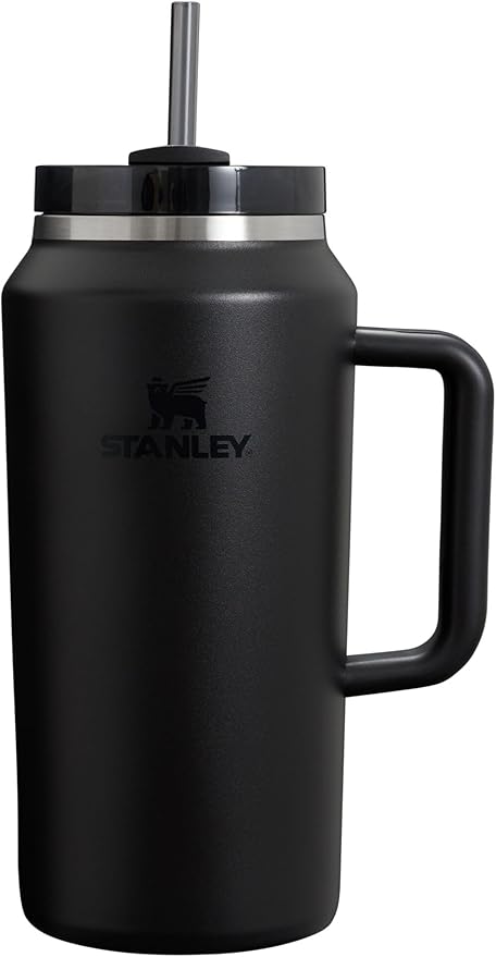 Stanley Quencher H2.0 タンブラー ハンドル&ストロー付き 64oz | Flowstate 3ポジション蓋 | 旅行&スポーツ用大容量 | 魔法瓶ステンレス製カップ | BPAフリー | ブラック 2.0