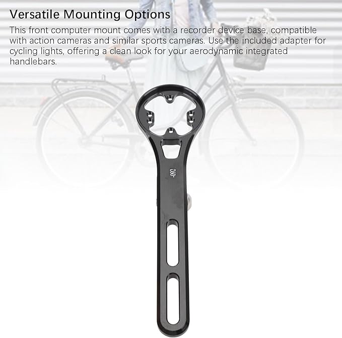 Out Front Bike Computer Mount, Universal Handlebar Bike Mount Compatible with Garmin GPS Bike Computer Gopro Action Camera for Road Mountain Bike with 4 Adapters.