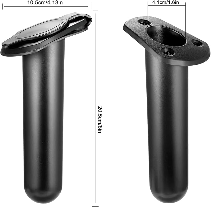 カヤック釣り竿ホルダー、カヤックデッキフラッシュマウントロッドホルダー、カヌー、釣りボート、カヤック用アクセサリーツール用キャップカバー付き釣りボートロッドホルダー