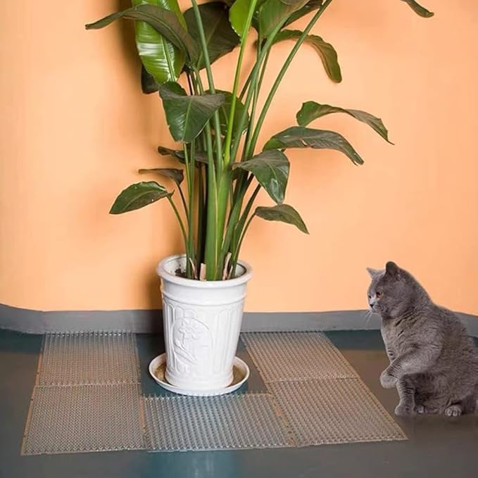 16" x 13" Cat Spike Mat Outdoor Indoor Cat Deterrent Scat Mat Keep Cats/Dogs Off Counter Pet Deterrent Training Mats Plastic Mats with Spikes (18.3 Sq.ft) (10)