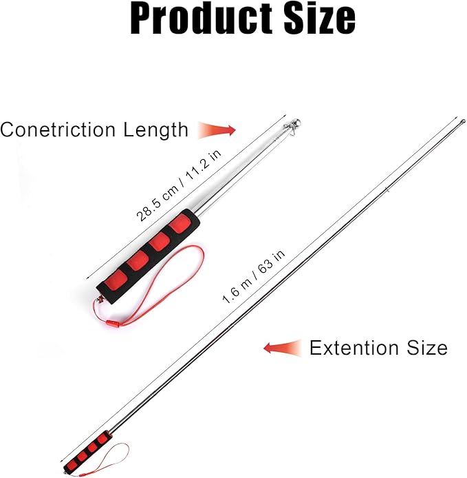 4pcs Horse Training Flag, 5.25 Feet Red Telescopic Flag Poles with 17.1x17.1inch Retractable Horse Training Equipment Horse Flag (Four Colors)
