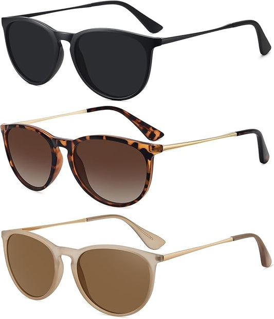 WOWSUN Retro Polarized Sunglasses Womens 2026 Trendy Round Classic Glasses