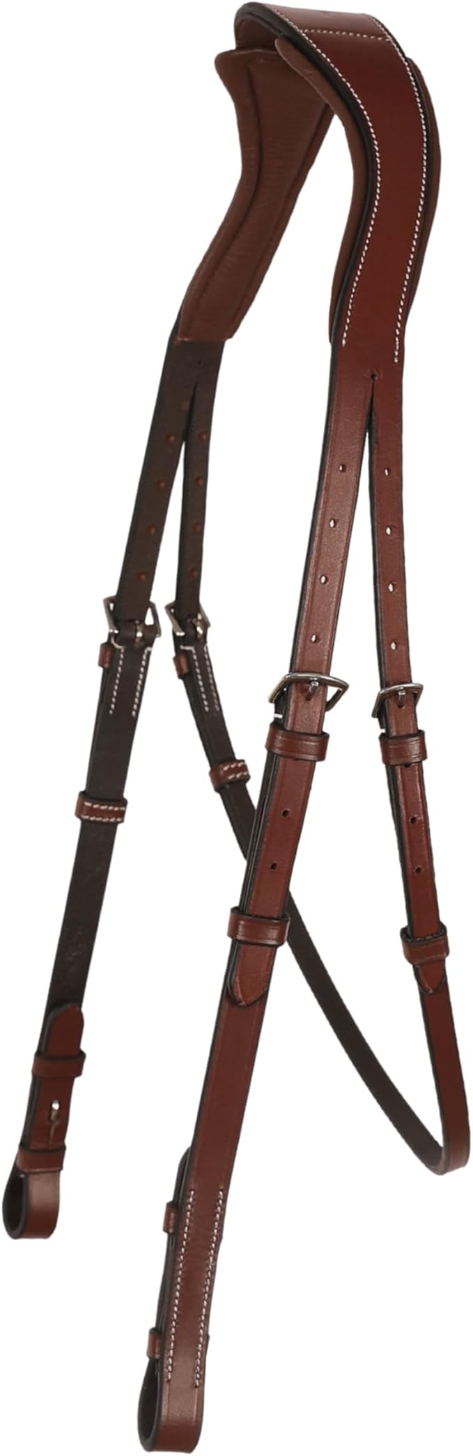 Exion Nova Hackamore Bridle – Anatomical Bitless Horse Bridle with Rubber Reins – Padded Anti-Pressure Crownpiece – Vegetable-Tanned Leather Bitless Bridle for Jumping & Training