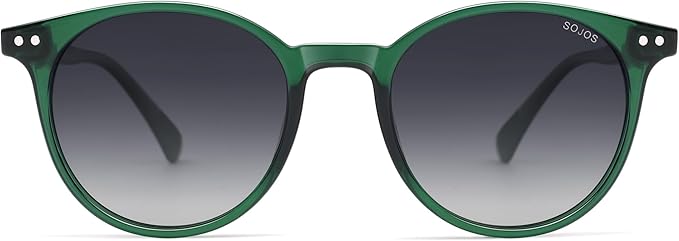 SOJOS Small Round Classic Polarized Sunglasses for Women Men Vintage Style UV400 Lens MAY SJ2113