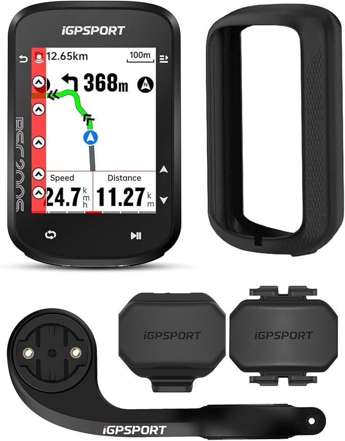 iGPSPORT BSC200S GPS Bike Computer, Wireless Route Navigation 2.4'' Screen Bluetooth ANT+ Cycle Computer IPX7 Waterproof