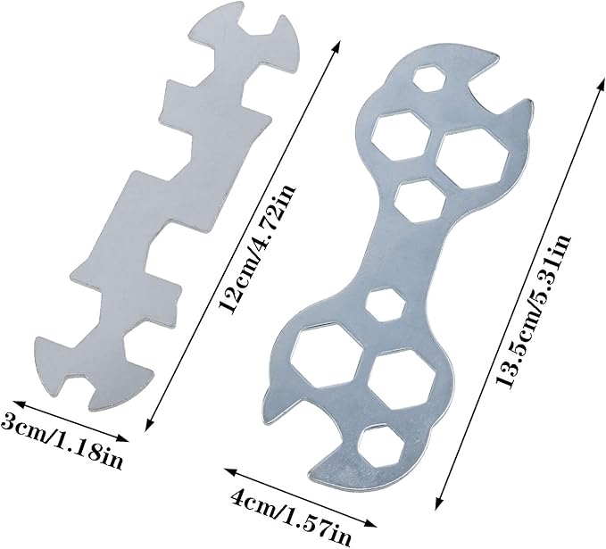 AYLIFU 2 PCS Multi-Hole Bicycle Wrench Steel Galvanized Mountain Bike Wrench Multi-Functional Bike Repair Tool
