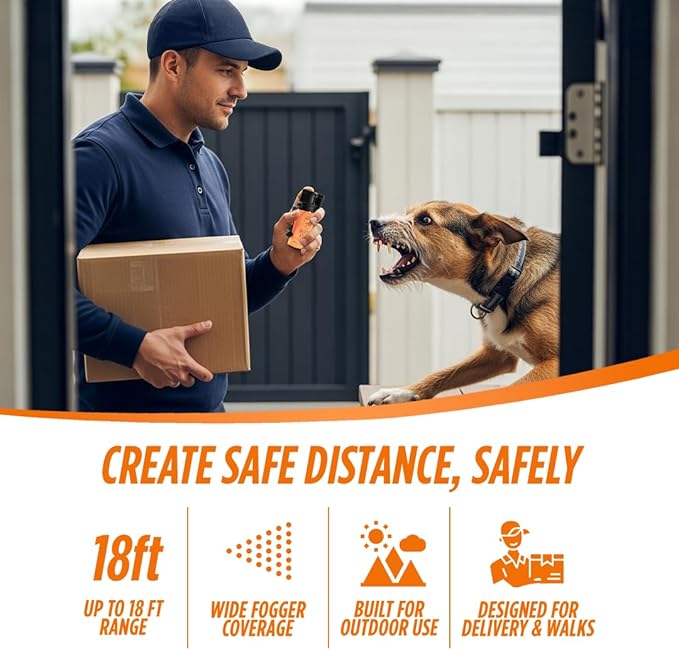 Citronella Dog Deterrent Spray, Dog Spray Self Defense, Training and Barking, Long-Range Dog Repellent, Portable Canister (0.5oz / 2oz)