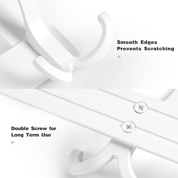 Door Hanger Hook, Over The Door Hooks for Hanging, Over The Door Towel Racks for Bathroom (1Pack, White, Fit 1-3/4" Doors)