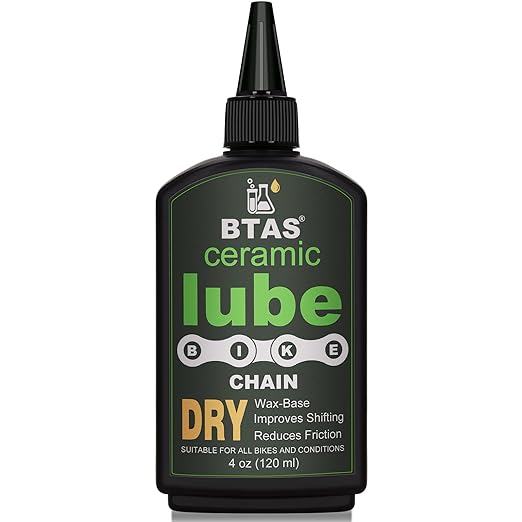 BTAS Ceramic Dry Bike Chain Lube 4 oz -UV Tracer Dye -Road,Mountain Bicycle Lubricant Oil,Dry and Dusty Weather Conditions