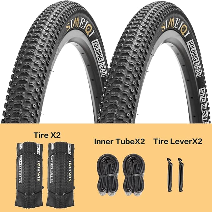 27.5 X 1.95 Inch Folding Bike Tires with 3mm Anti Puncture Proof Protection for Mountain Bicycles